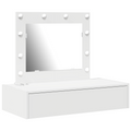 vidaXL Wall Hanging Dressing Table with LED Lights - White