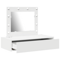 vidaXL Wall Hanging Dressing Table with LED Lights - White