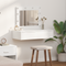 vidaXL Wall Hanging Dressing Table with LED Lights - White