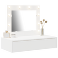 vidaXL Wall Hanging Dressing Table with LED Lights - White