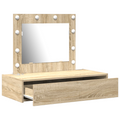 vidaXL Wall Hanging Dressing Table with LED Lights Sonoma Oak