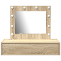 vidaXL Wall Hanging Dressing Table with LED Lights Sonoma Oak