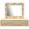 vidaXL Wall Hanging Dressing Table with LED Lights Sonoma Oak