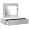 vidaXL Wall Hanging Dressing Table with LED Lights Concrete Grey