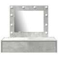 vidaXL Wall Hanging Dressing Table with LED Lights Concrete Grey