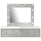 vidaXL Wall Hanging Dressing Table with LED Lights Concrete Grey