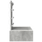 vidaXL Wall Hanging Dressing Table with LED Lights Concrete Grey