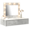 vidaXL Wall Hanging Dressing Table with LED Lights Concrete Grey