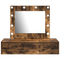 vidaXL Wall Hanging Dressing Table with LED Lights Smoked Oak