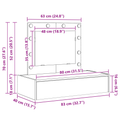 vidaXL Wall Hanging Dressing Table with LED Lights Smoked Oak