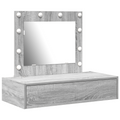 vidaXL Wall Hanging Dressing Table with LED Lights Grey Sonoma