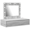 vidaXL Wall Hanging Dressing Table with LED Lights Grey Sonoma