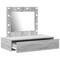 vidaXL Wall Hanging Dressing Table with LED Lights Grey Sonoma