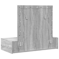vidaXL Wall Hanging Dressing Table with LED Lights Grey Sonoma