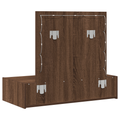 vidaXL Wall Hanging Dressing Table with LED Lights Brown Oak