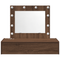 vidaXL Wall Hanging Dressing Table with LED Lights Brown Oak