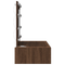 vidaXL Wall Hanging Dressing Table with LED Lights Brown Oak
