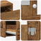 vidaXL Wall Hanging Dressing Table with LED Lights Old Wood
