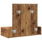 vidaXL Wall Hanging Dressing Table with LED Lights Old Wood