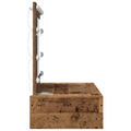 vidaXL Wall Hanging Dressing Table with LED Lights Old Wood