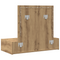vidaXL Wall Hanging Dressing Table with LED Lights Artisan Oak