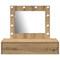 vidaXL Wall Hanging Dressing Table with LED Lights Artisan Oak