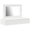 vidaXL Wall Hanging Dressing Table with LED Lights White