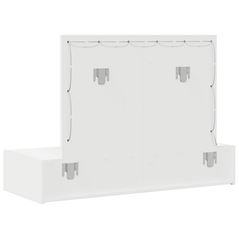 vidaXL Wall Hanging Dressing Table with LED Lights White