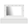 vidaXL Wall Hanging Dressing Table with LED Lights White