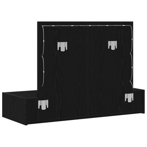 vidaXL Wall-Mounted Dressing Table with LED Lights in Black Oak