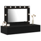 vidaXL Wall-Mounted Dressing Table with LED Lights in Black Oak