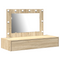 vidaXL Wall-Mounted Dressing Table with LED Lights in Sonoma Oak
