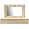 vidaXL Wall-Mounted Dressing Table with LED Lights in Sonoma Oak