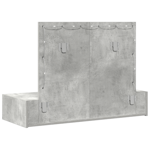 vidaXL Wall Hanging Dressing Table with LED Lights in Concrete Grey
