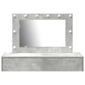 vidaXL Wall Hanging Dressing Table with LED Lights in Concrete Grey