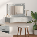 vidaXL Wall Hanging Dressing Table with LED Lights in Concrete Grey