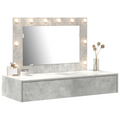vidaXL Wall Hanging Dressing Table with LED Lights in Concrete Grey