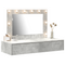 vidaXL Wall Hanging Dressing Table with LED Lights in Concrete Grey
