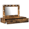 vidaXL Wall Hanging Dressing Table with LED Lights in Smoked Oak