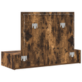 vidaXL Wall Hanging Dressing Table with LED Lights in Smoked Oak