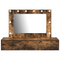 vidaXL Wall Hanging Dressing Table with LED Lights in Smoked Oak