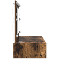 vidaXL Wall Hanging Dressing Table with LED Lights in Smoked Oak