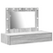 vidaXL Wall Hanging Dressing Table with LED Lights Grey Sonoma