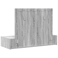 vidaXL Wall Hanging Dressing Table with LED Lights Grey Sonoma