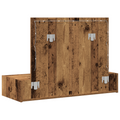 vidaXL Wall Hanging Dressing Table with LED Lights Old Wood