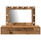 vidaXL Wall Hanging Dressing Table with LED Lights Old Wood