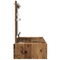 vidaXL Wall Hanging Dressing Table with LED Lights Old Wood