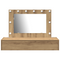 vidaXL Wall Hanging Dressing Table with LED Lights Artisan Oak