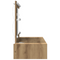 vidaXL Wall Hanging Dressing Table with LED Lights Artisan Oak