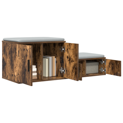 vidaXL Storage Cabinet Smoked Oak 127x41x40 cm Engineered Wood